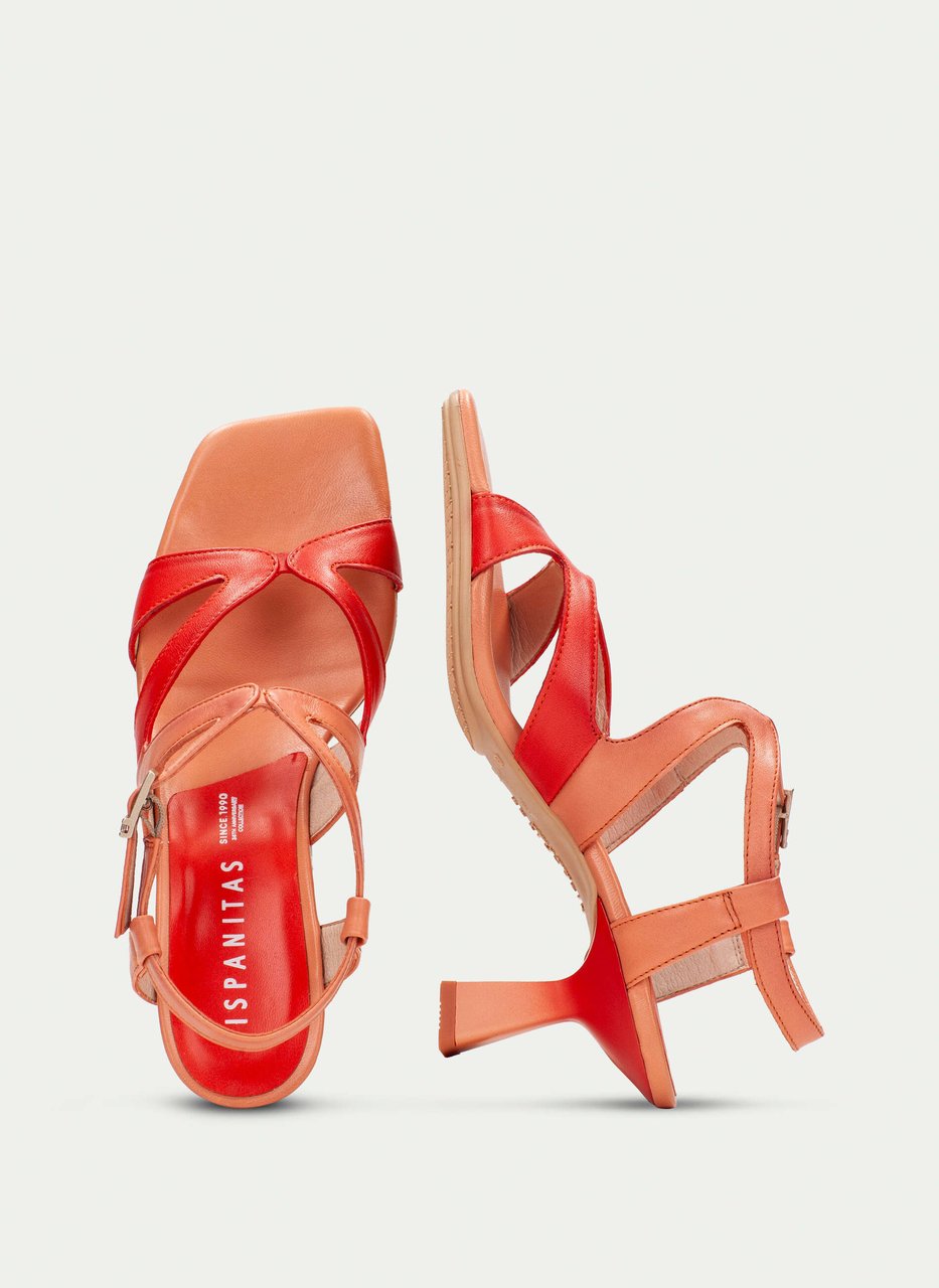 heeled sandal danielle coral-scarlet