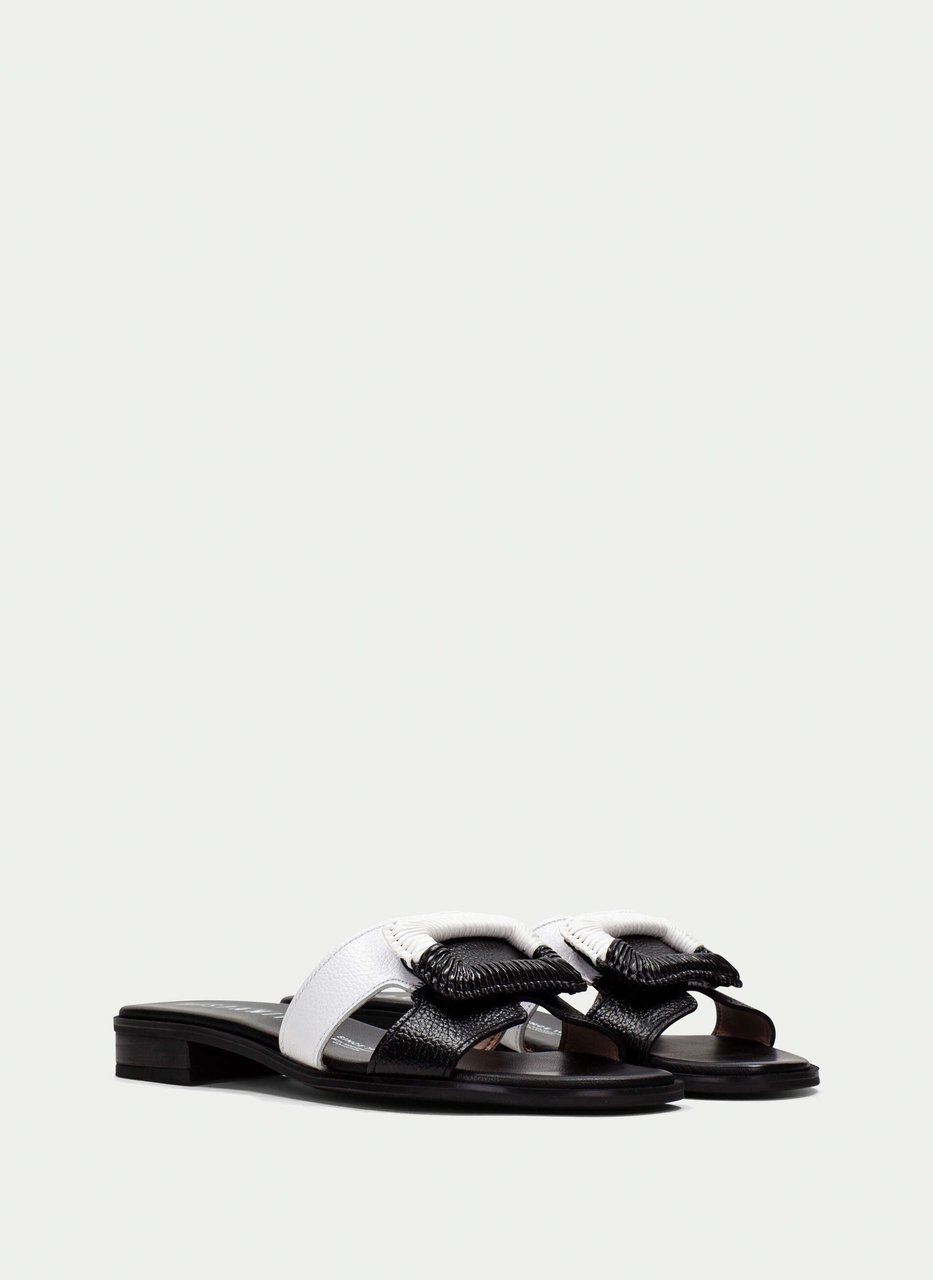 flat sandal yakarta schwarz-weiß