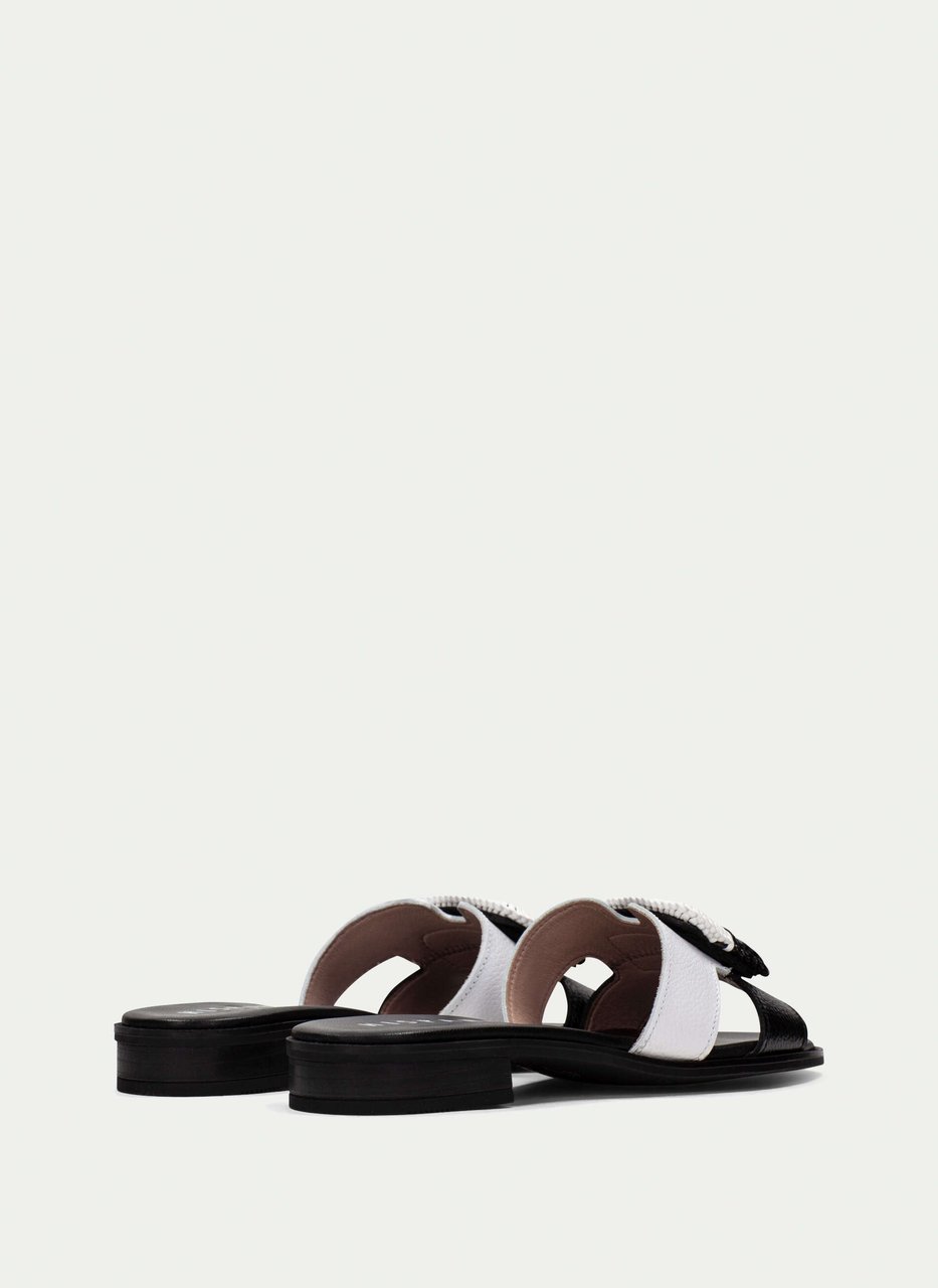flat sandal yakarta schwarz-weiß