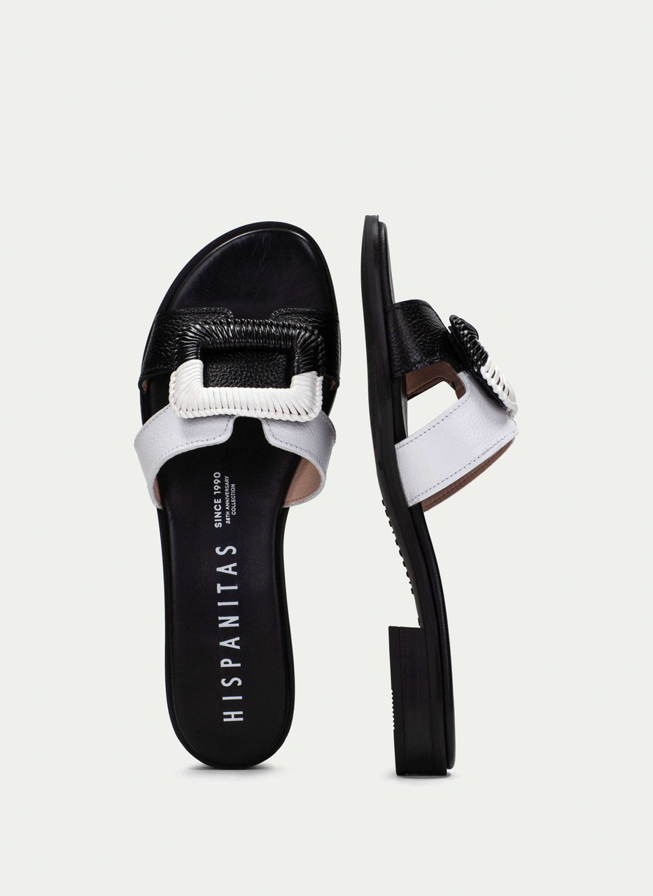 flat sandal yakarta schwarz-weiß