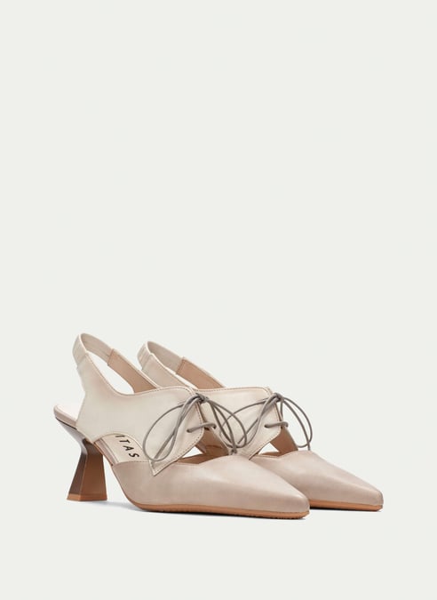 outlet zapato tacón nova taupe-latte - hispanitas