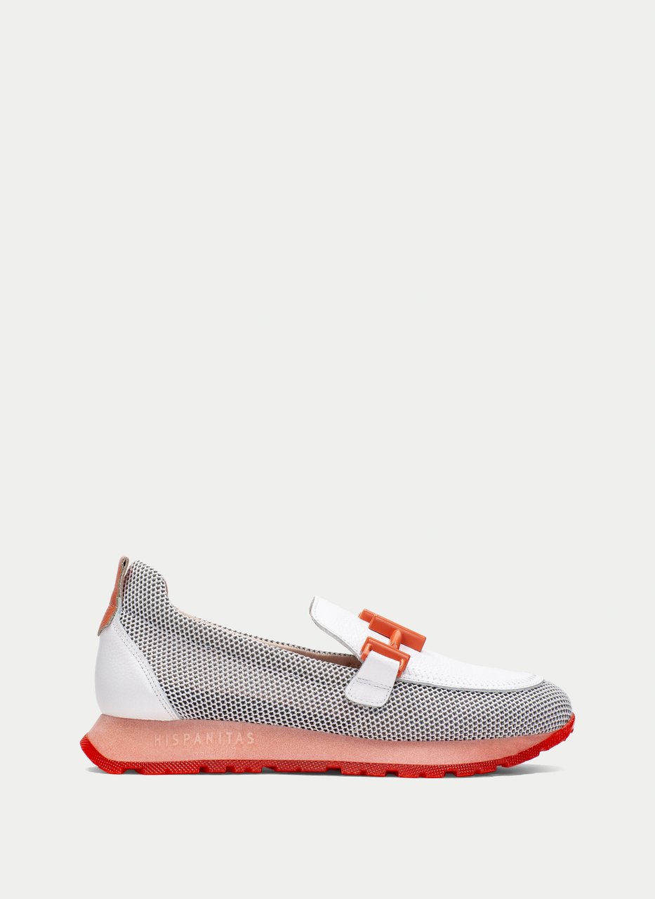 mocassino sport kansas bianco-corallo