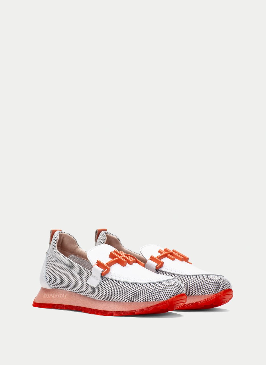 mocassino sport kansas bianco-corallo