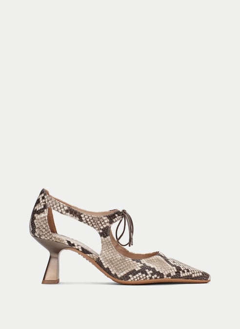 outlet zapato tacón nova snake-taupe - hispanitas