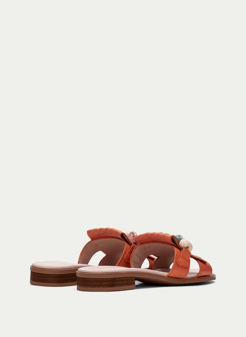 flat sandal yakarta coral