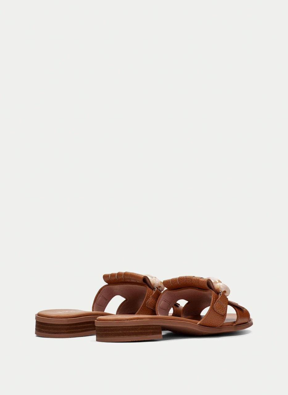 flat sandal yakarta couro