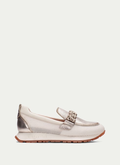 outlet mocassino-sport kansas latte-champagne - hispanitas