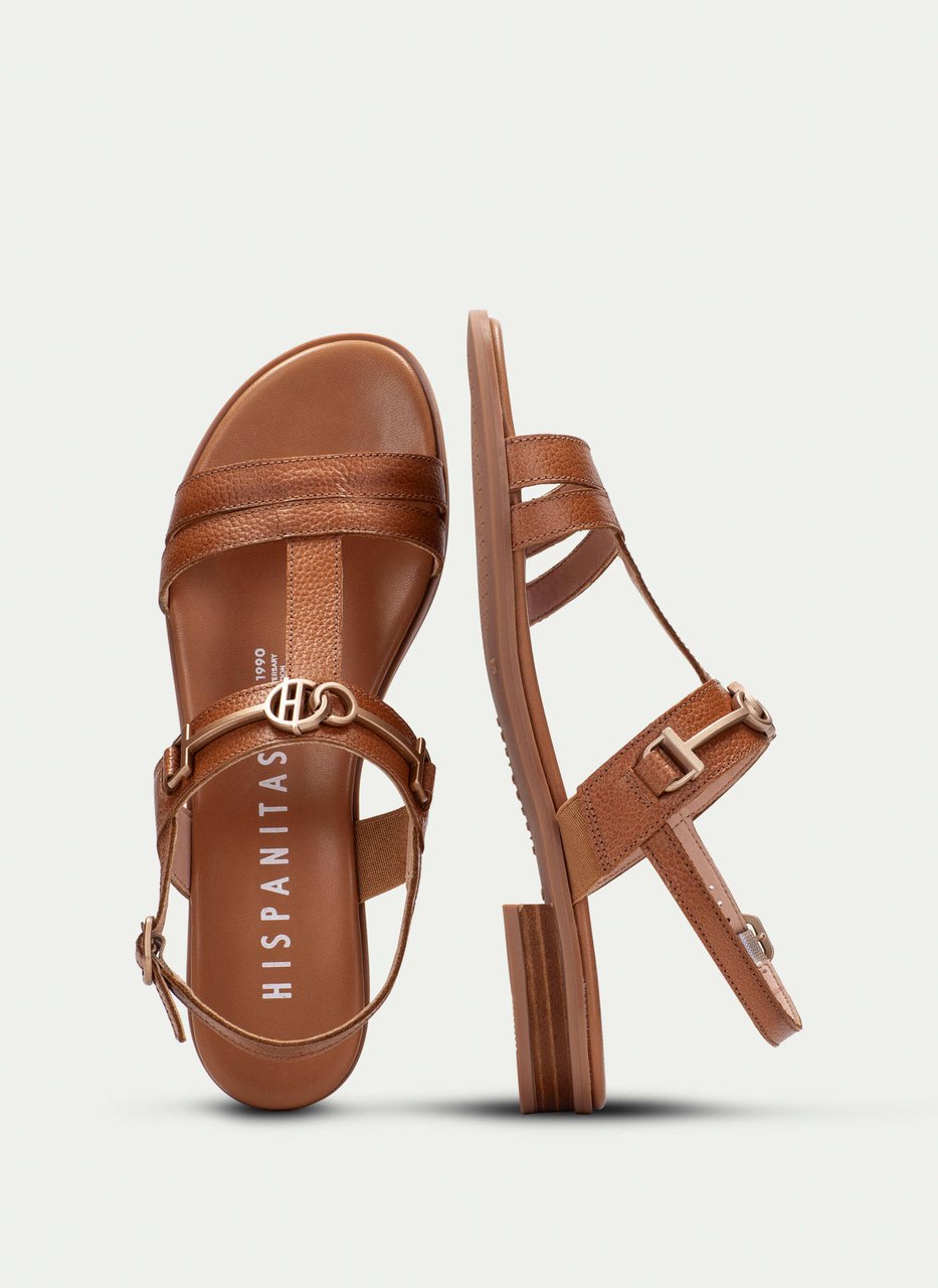 flat sandal yakarta couro