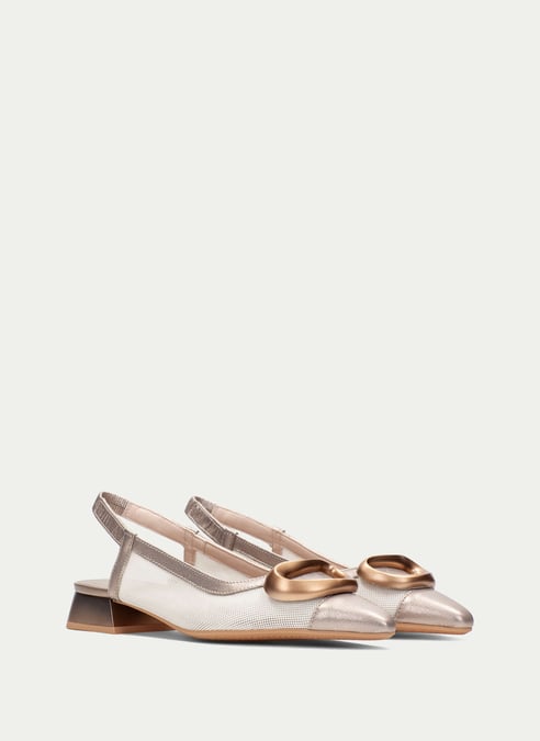 outlet senza-tacco dali bianco-champagne - hispanitas