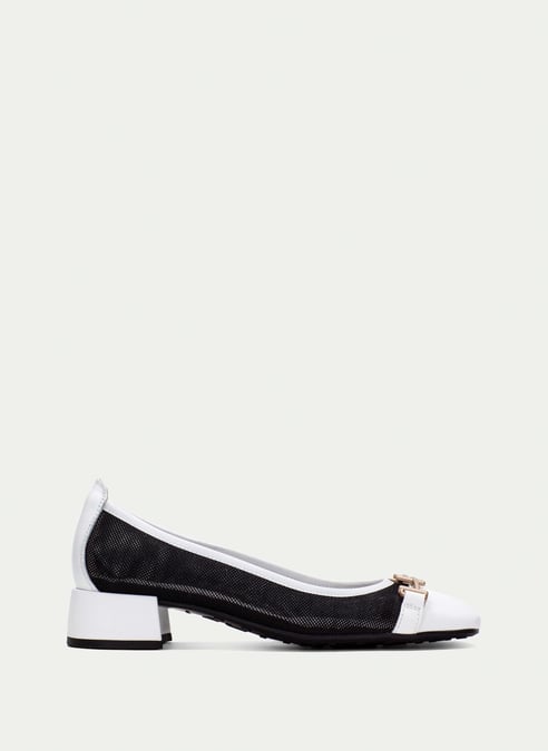 outlet ballerina oporto bianco-nero - hispanitas