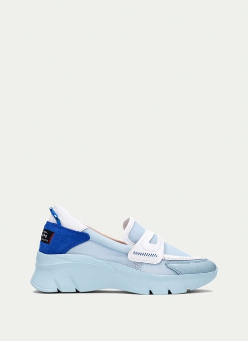 outlet mocassino-sport habana celeste - hispanitas
