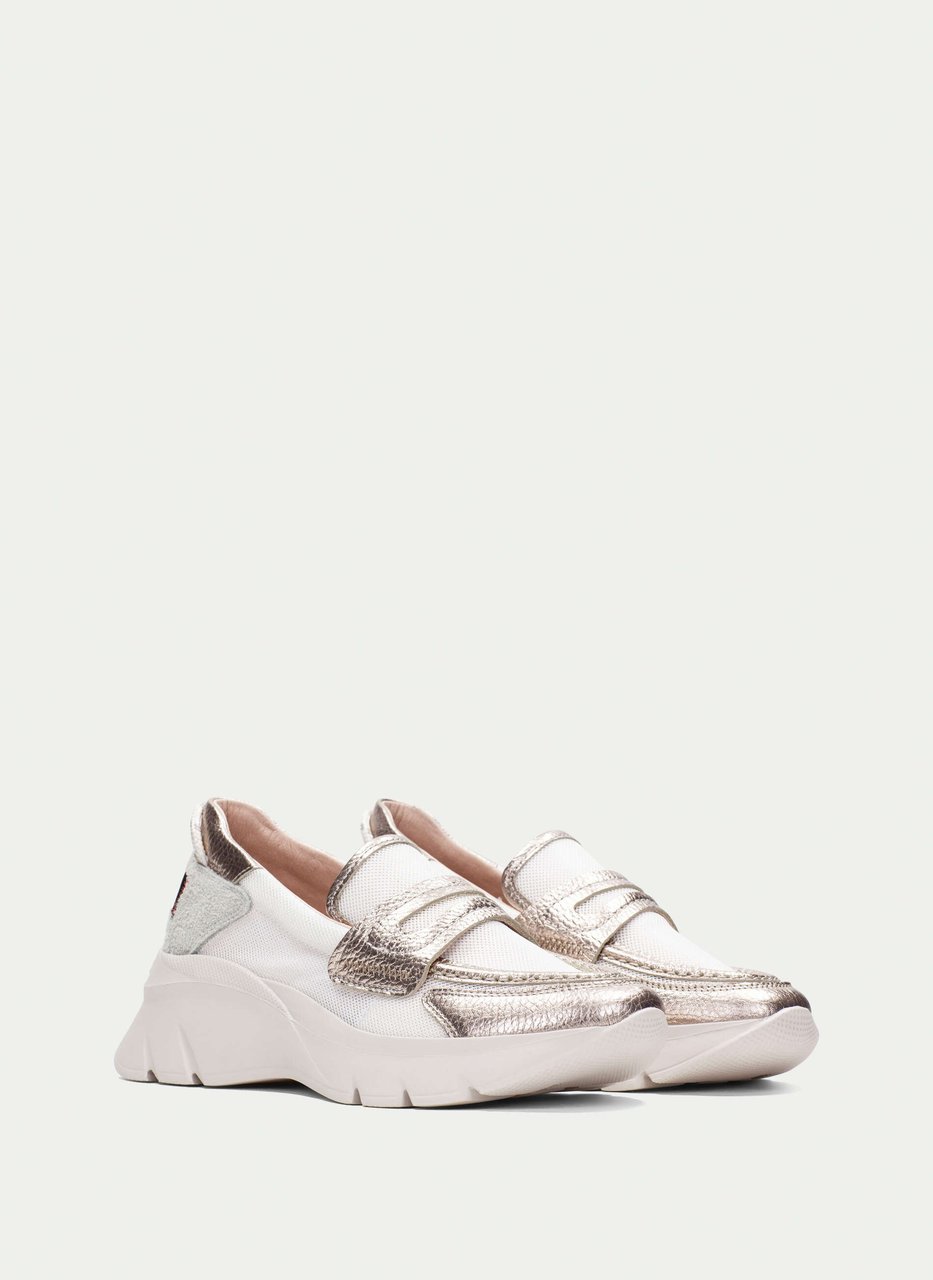 mocassino sport habana bianco-champagne