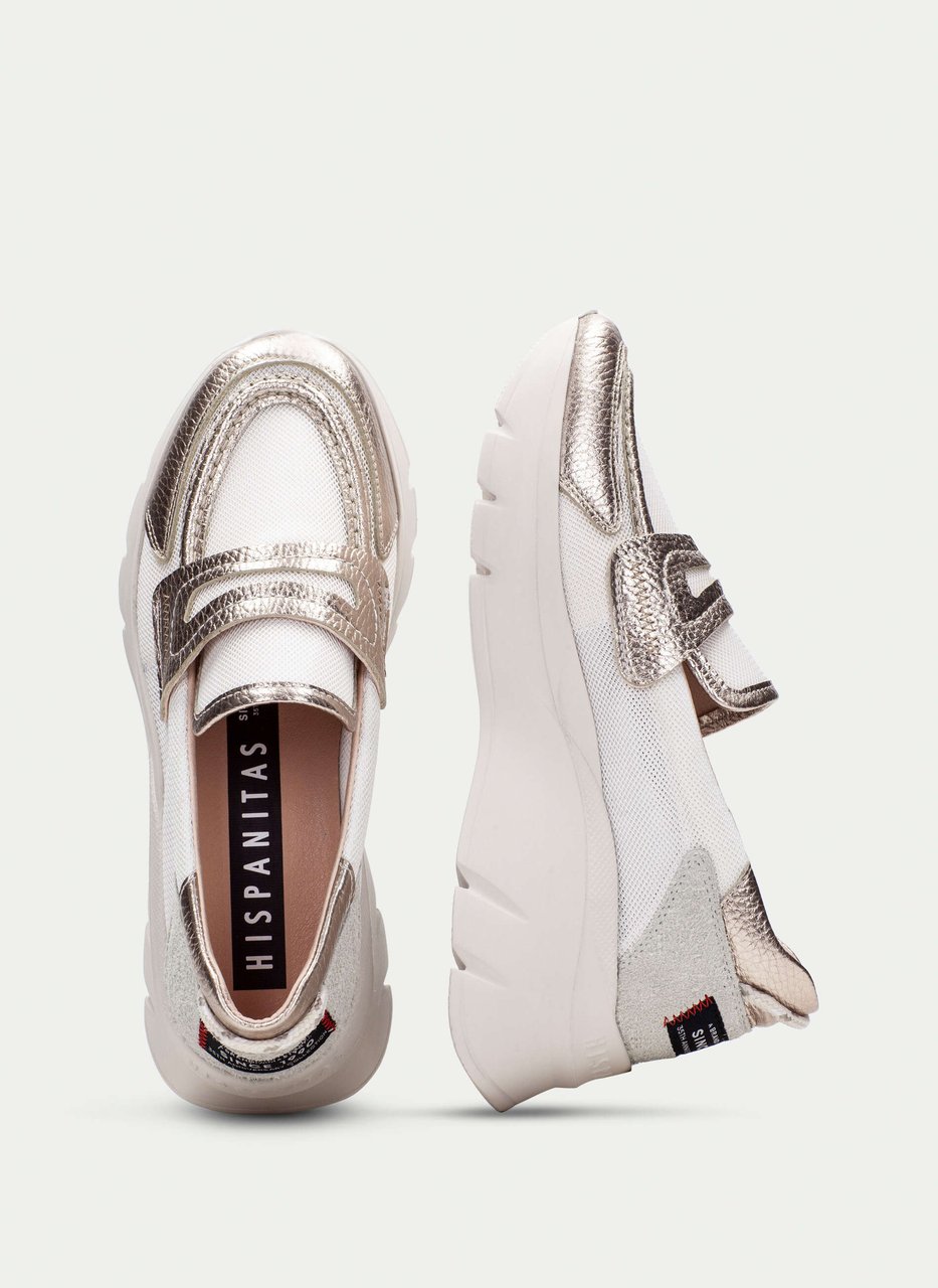 mocassino sport habana bianco-champagne