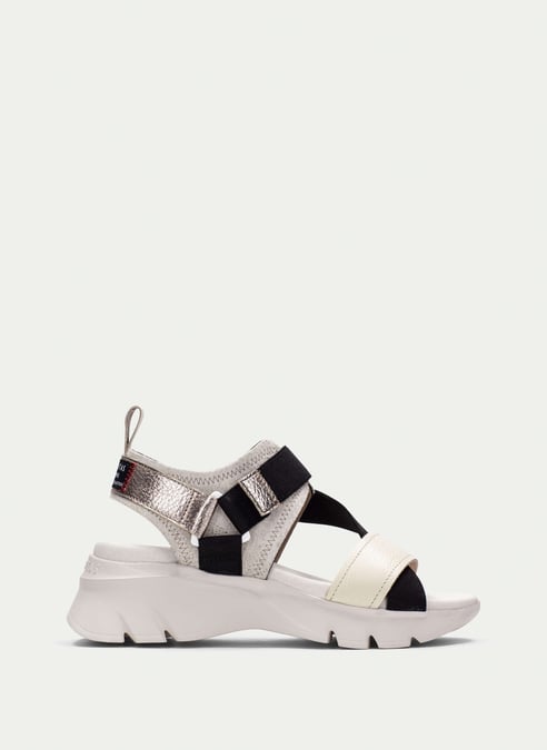outlet sandalia sport dakar latte-negro-cava - hispanitas