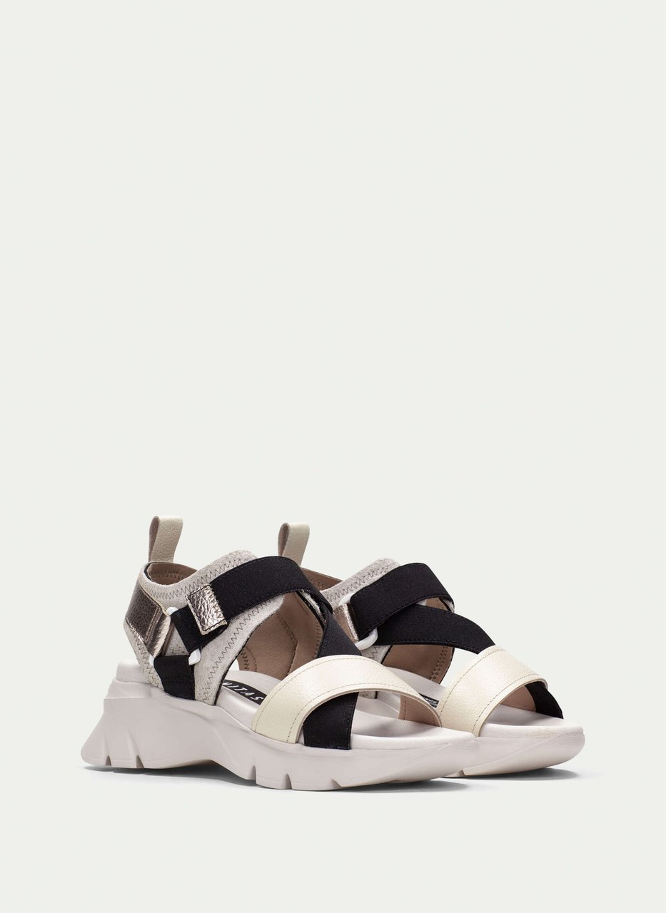 sandali sportivi dakar latte-nero-champagne