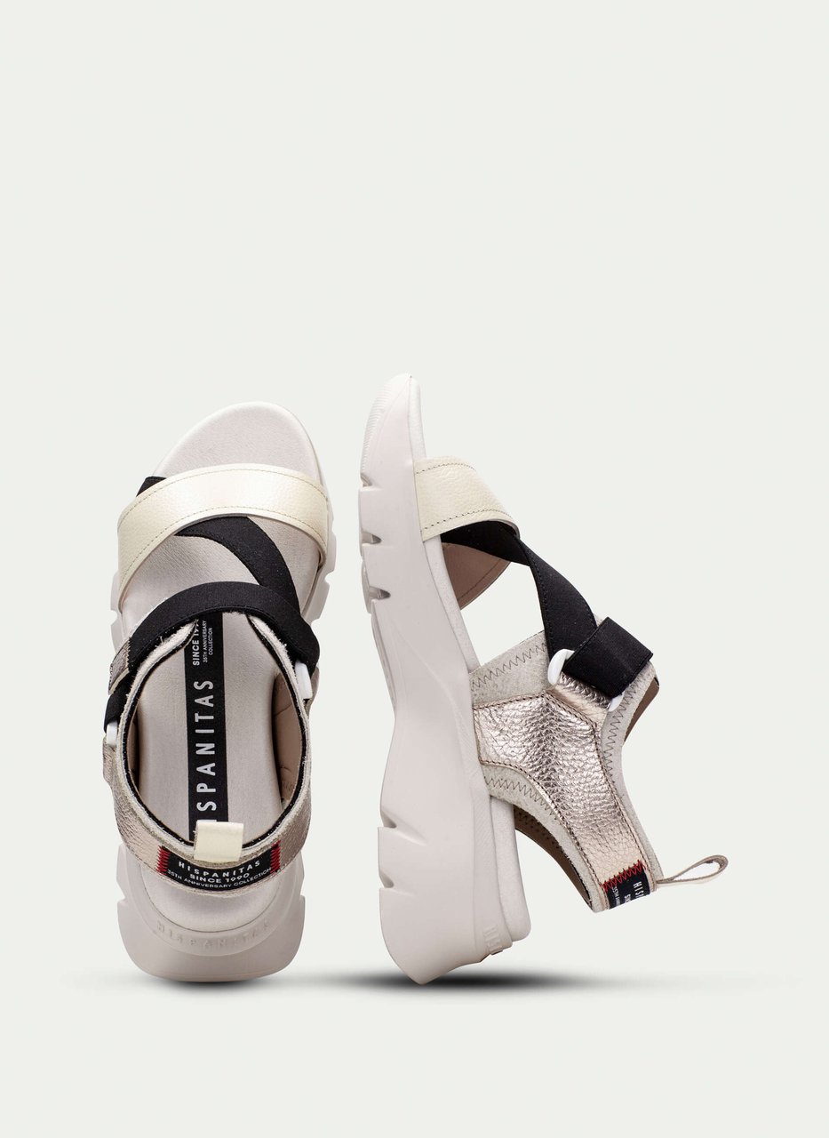 sandali sportivi dakar latte-nero-champagne