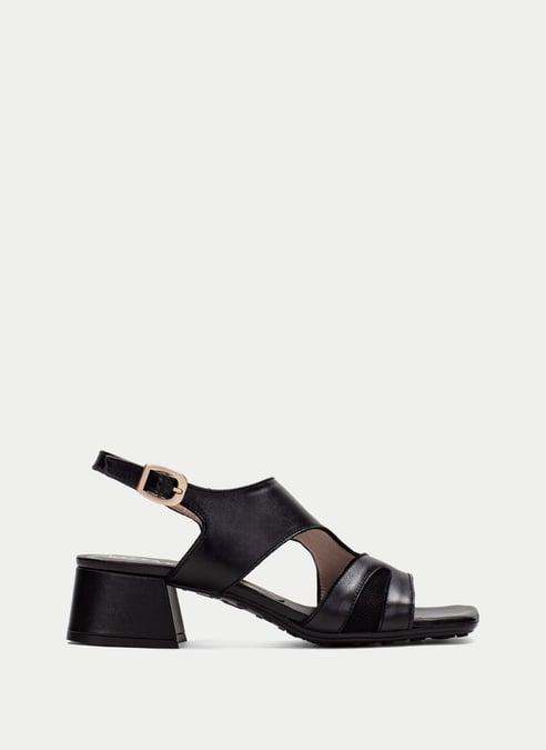 outlet sandalia tacón dallas negro - hispanitas