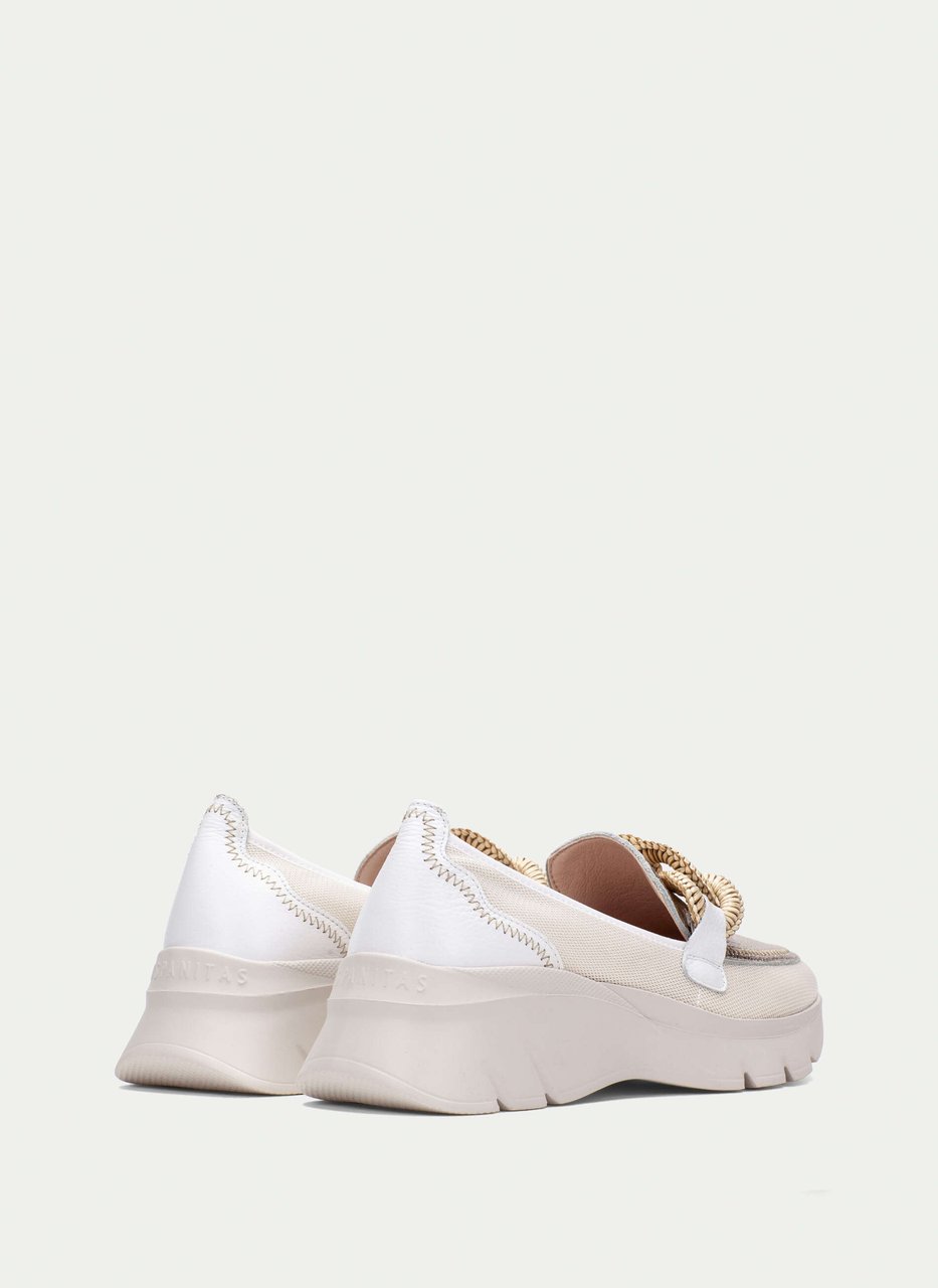 moccasins desportivos habana branco-champagne