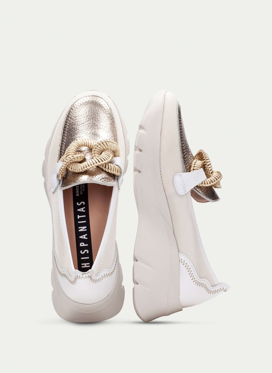 moccasins desportivos habana branco-champagne
