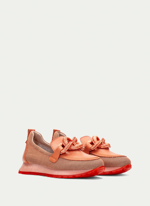 outlet mocassino-sport kansas corallo - hispanitas