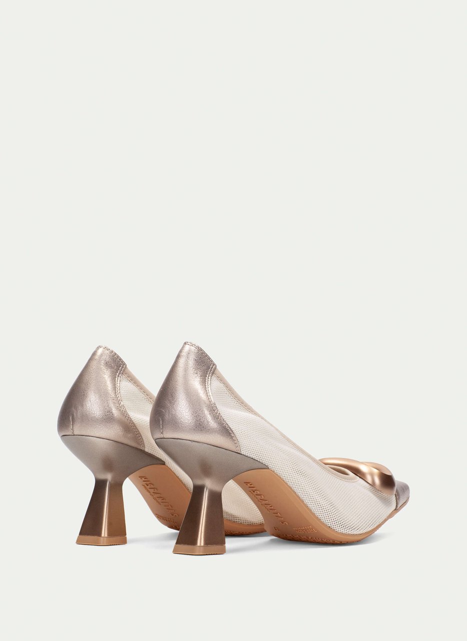 sapato de salto nova branco-champagne
