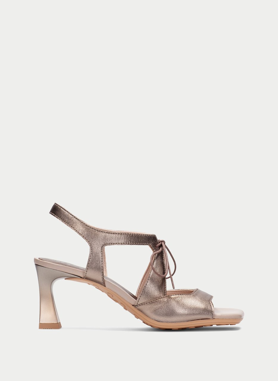 heeled sandal rosa metal-taupe