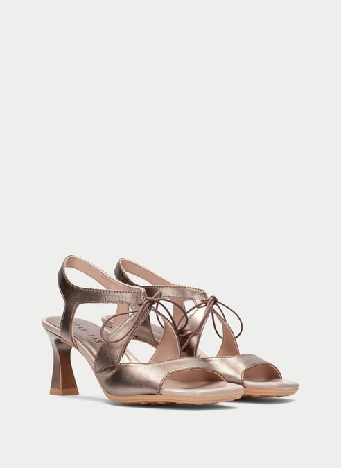 scarpe sandali-tacco rosa metal-taupe - hispanitas