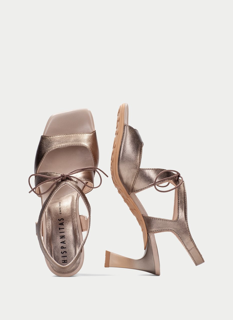 heeled sandal rosa metal-taupe