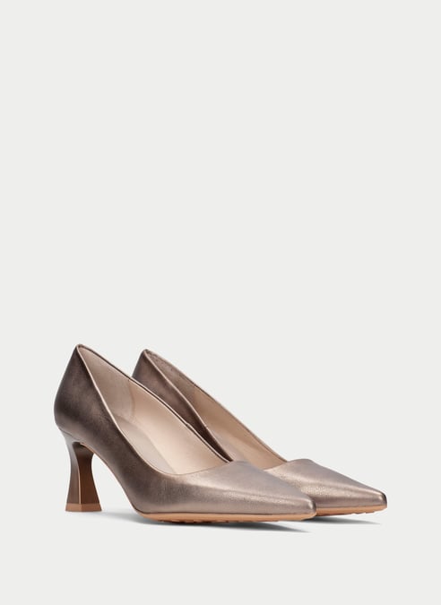 scarpe decollete giorgia metal-taupe - hispanitas