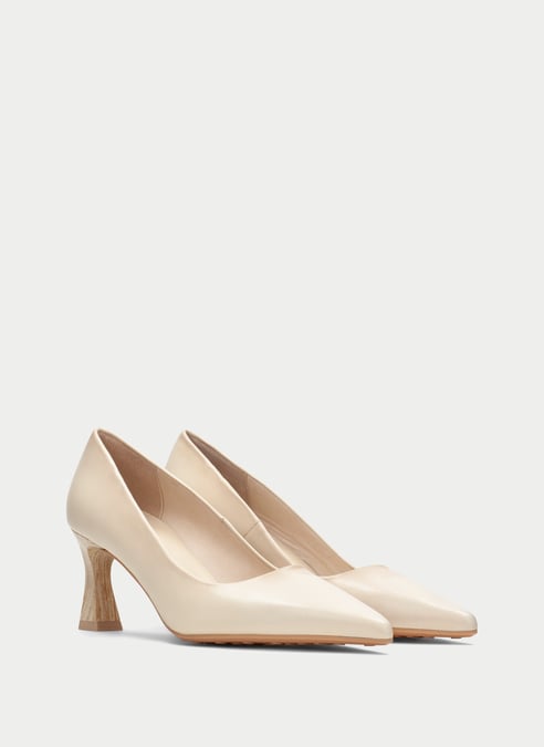 zapatos salón giorgia crema - hispanitas