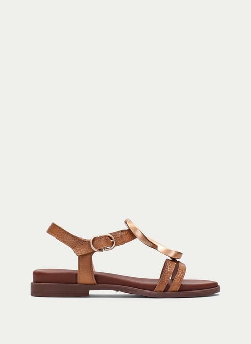 zapatos sandalia plana bali cuero - hispanitas