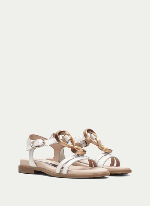 zapatos sandalia plana bali blanco - hispanitas