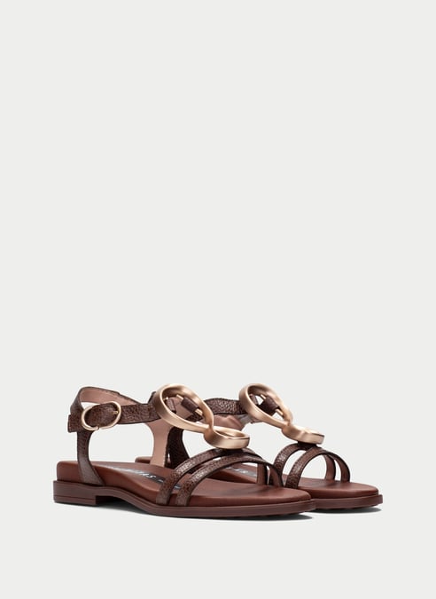 scarpe sandali-piatti bali nocciola - hispanitas