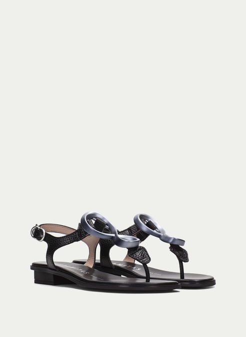 scarpe sandali-piatti ibiza nero - hispanitas