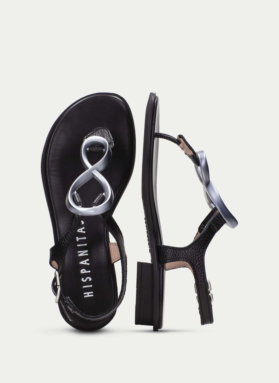 sandalia plana ibiza negro