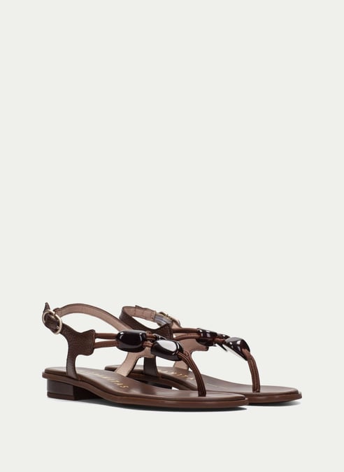 scarpe sandali-piatti ibiza nocciola - hispanitas
