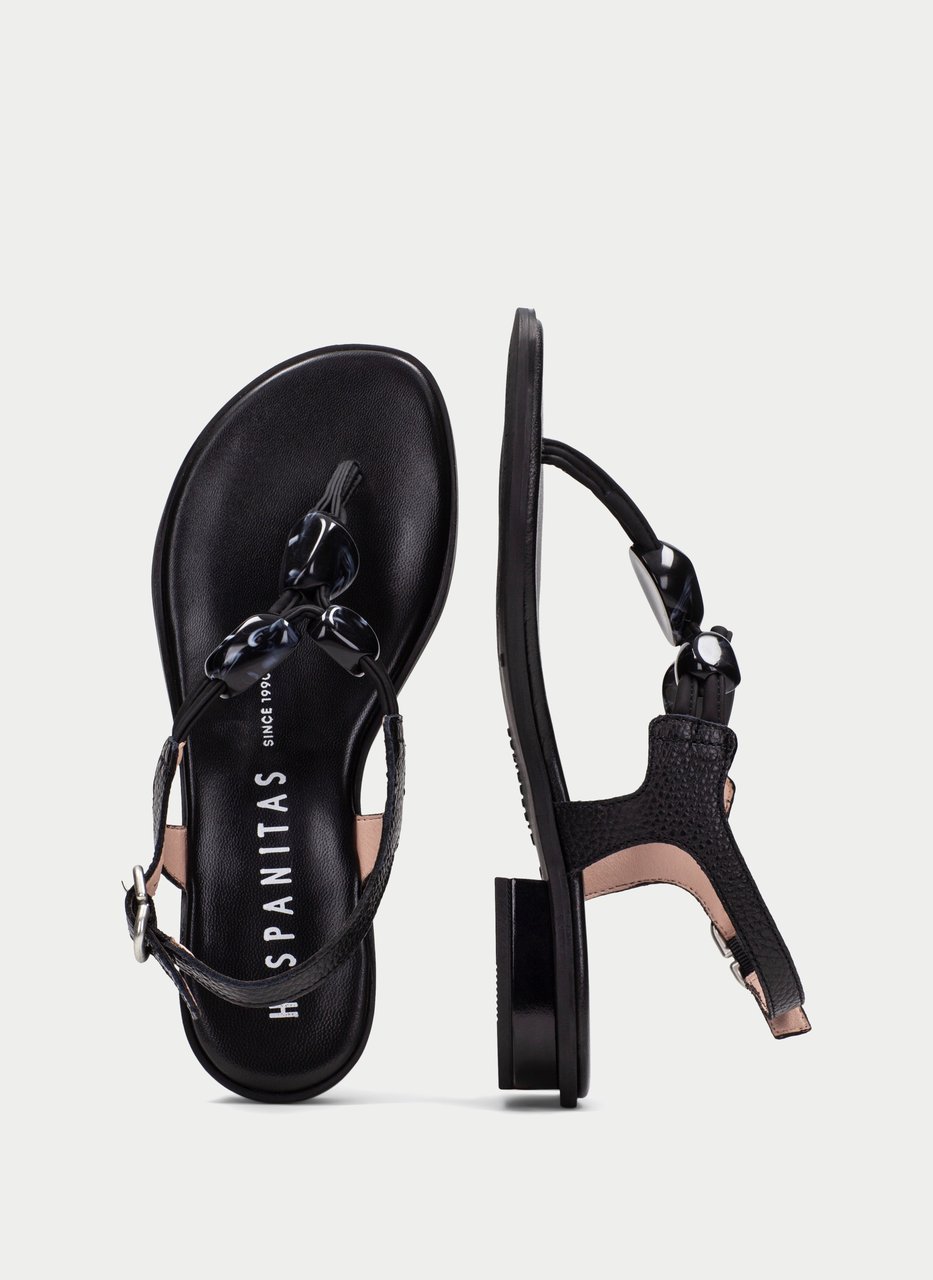 sandalia plana ibiza negro