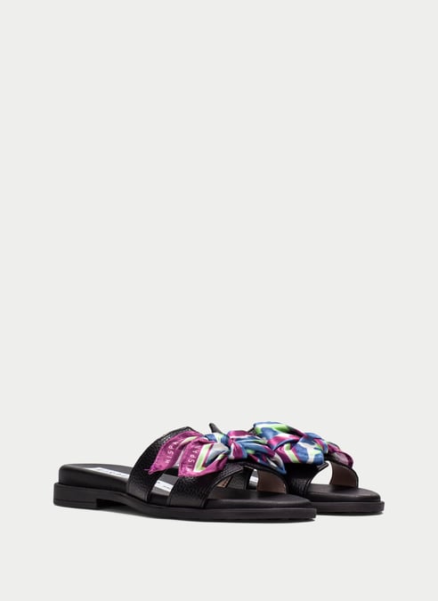 scarpe sandali-piatti bali nero - hispanitas