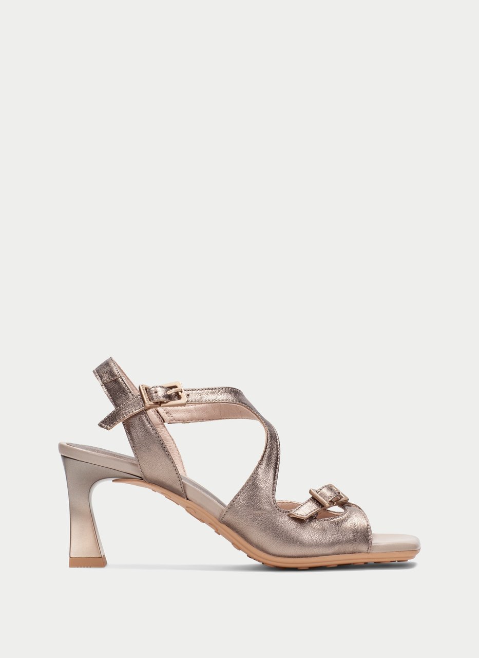 heeled sandal rosa metal-taupe