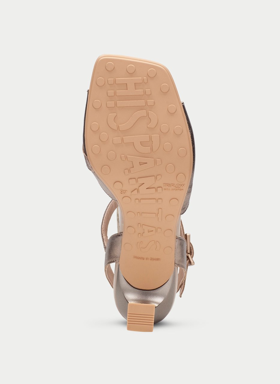 heeled sandal rosa metal-taupe