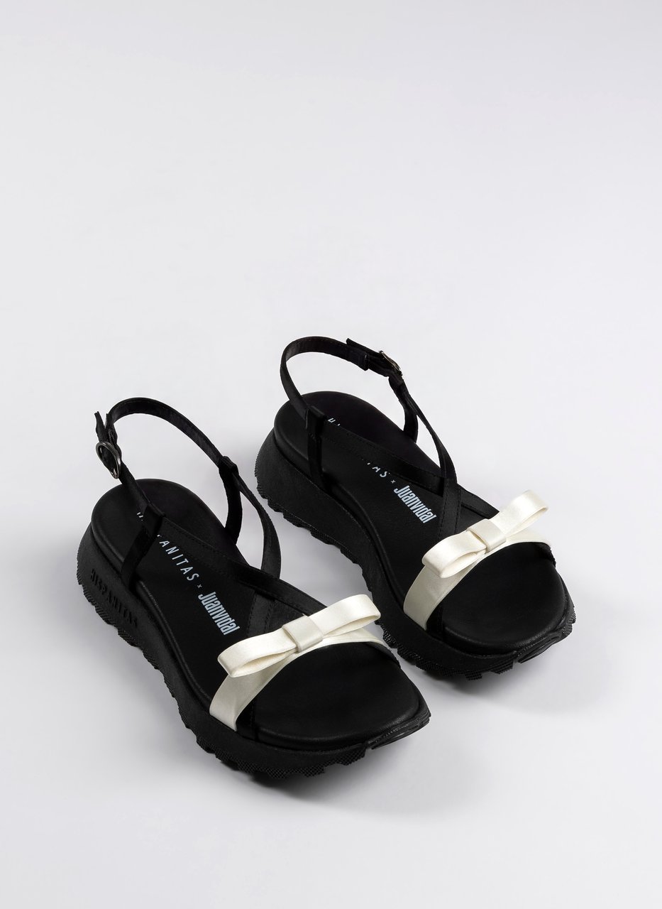 sandalia sport hispanitas x juan vidal negro-blanco