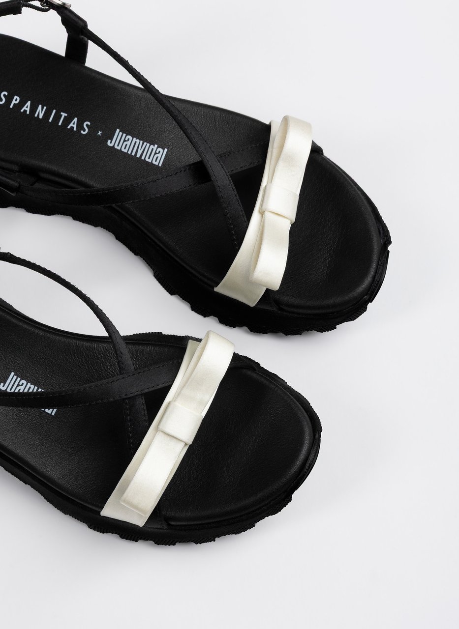 sandalia sport hispanitas x juan vidal negro-blanco
