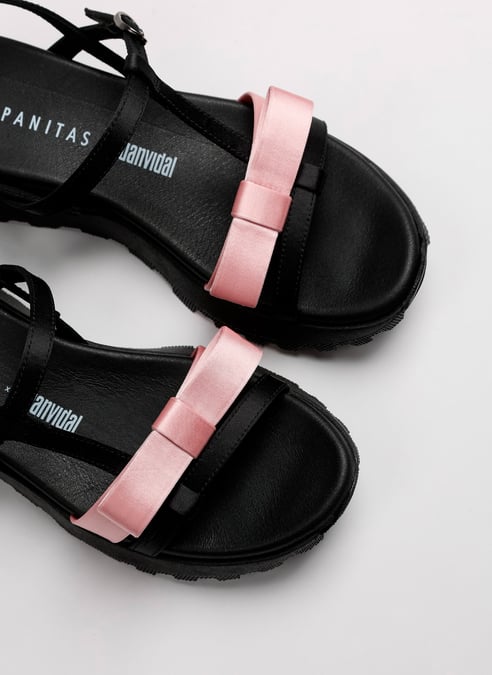 schuhe sport-sandal hispanitas x juan vidal schwarz-rose - hispanitas