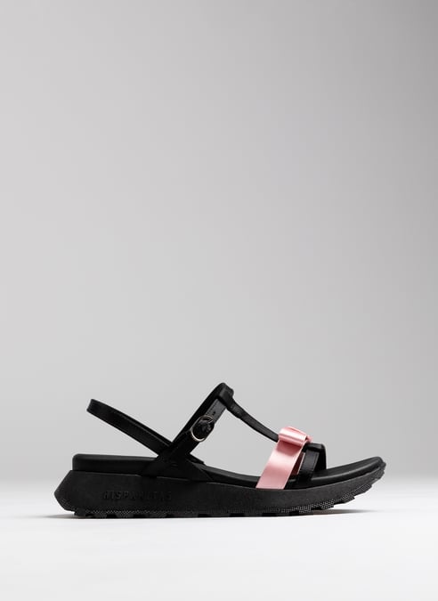 zapatos sandalia sport hispanitas x juan vidal negro-rose - hispanitas