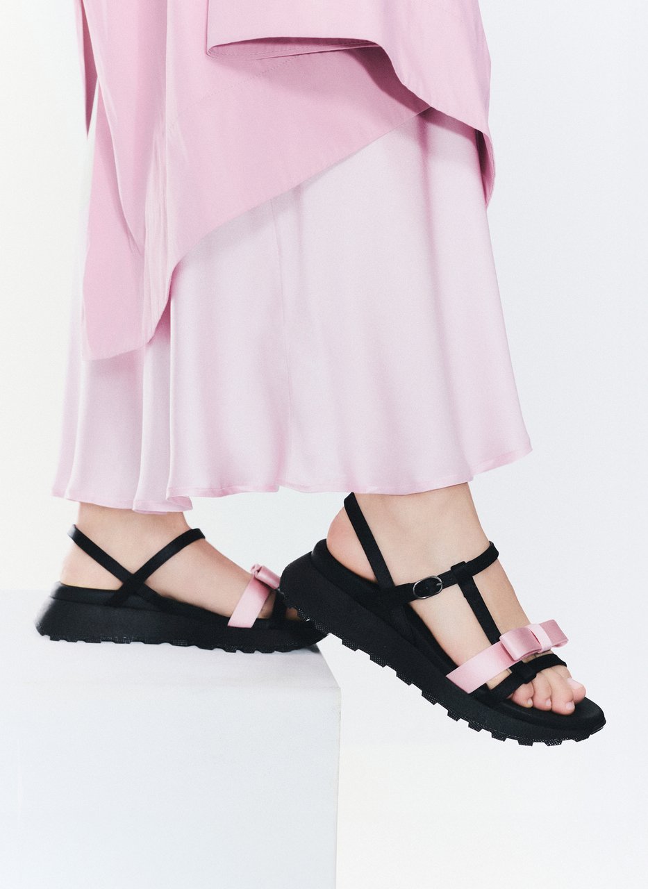 sport sandals hispanitas x juan vidal negro-rose