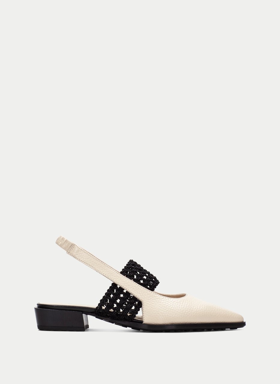 slingback turin cream-black