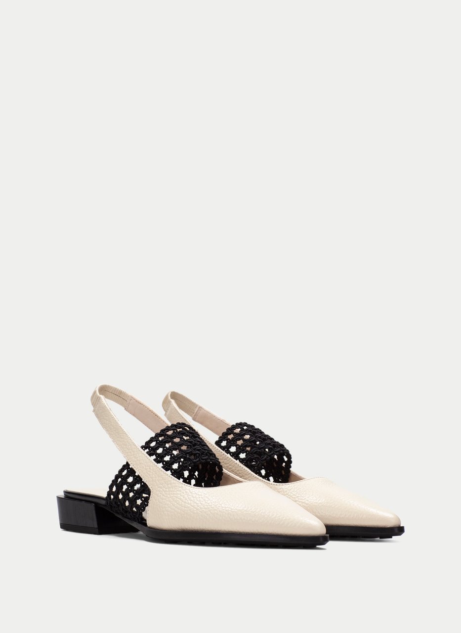 slingback turin cream-black