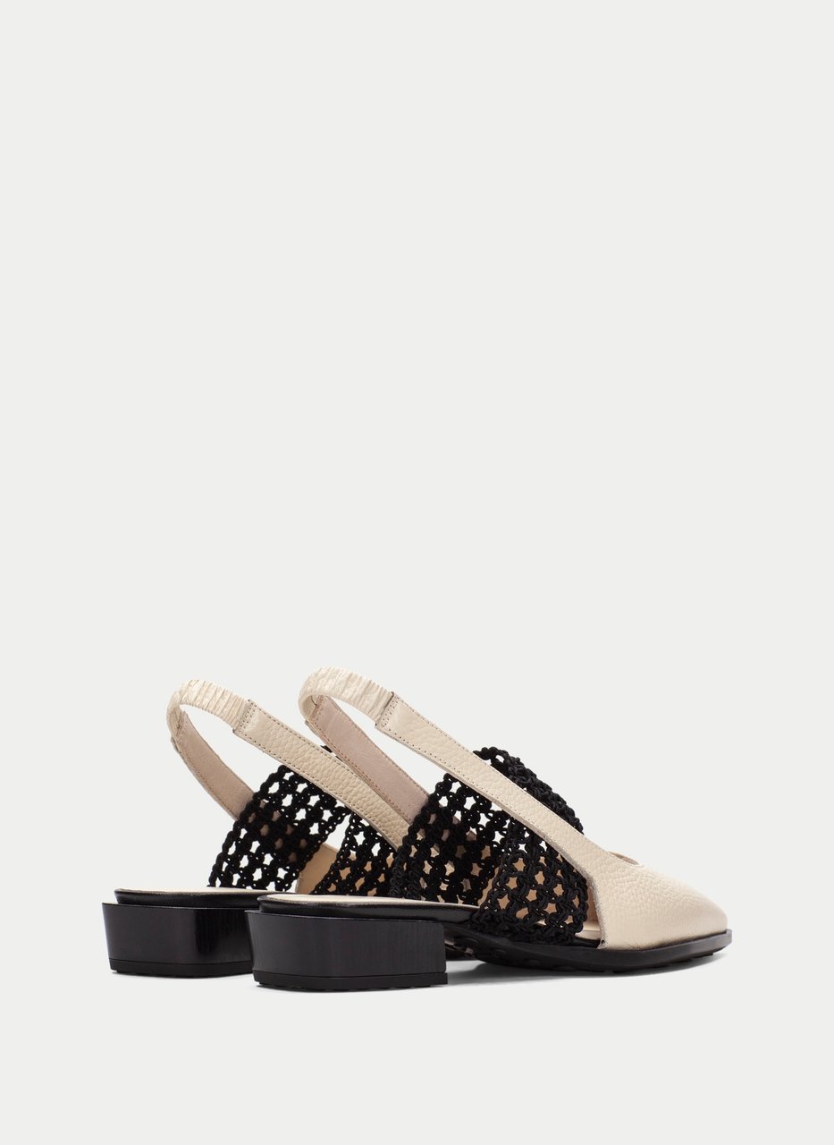 slingback turin cream-black