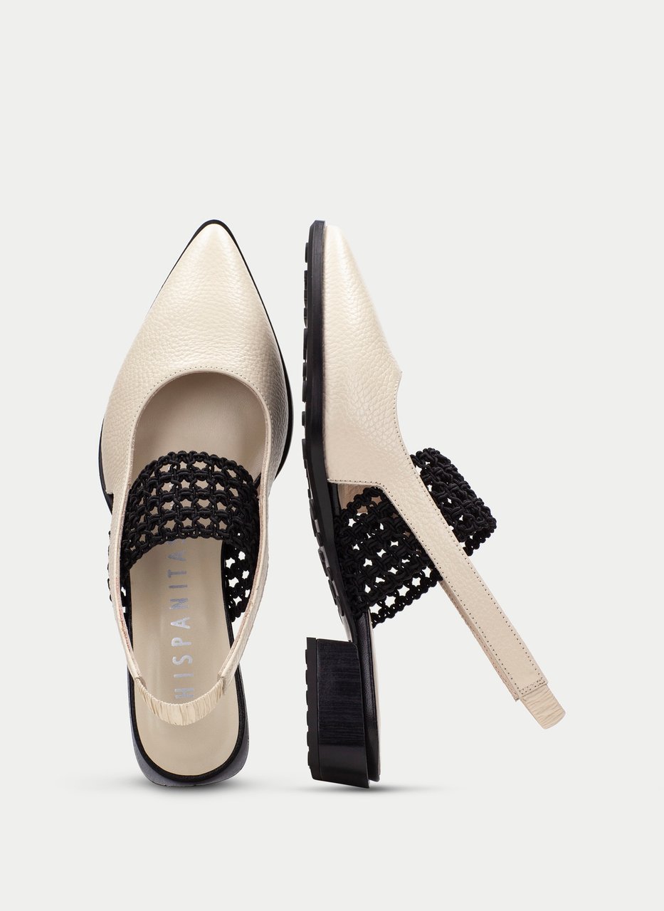 slingback turin cream-black