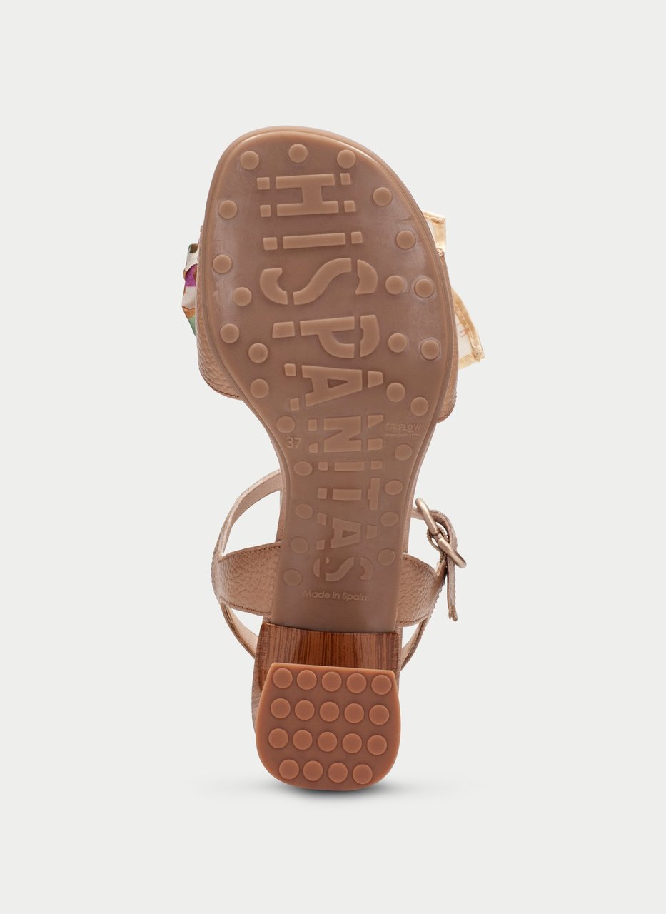 heeled sandal orquidea almond